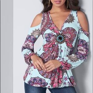 Venus Cold shoulder top with beading.